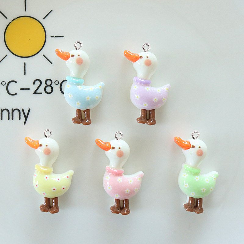 Resin Art Earrings Material - 10 pçs bonito brilhante glitter pato