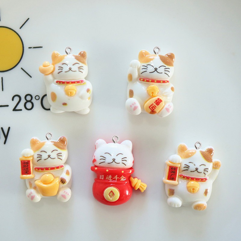 Resin Art Earrings Material - 10 pçs bonito brilhante gato resina