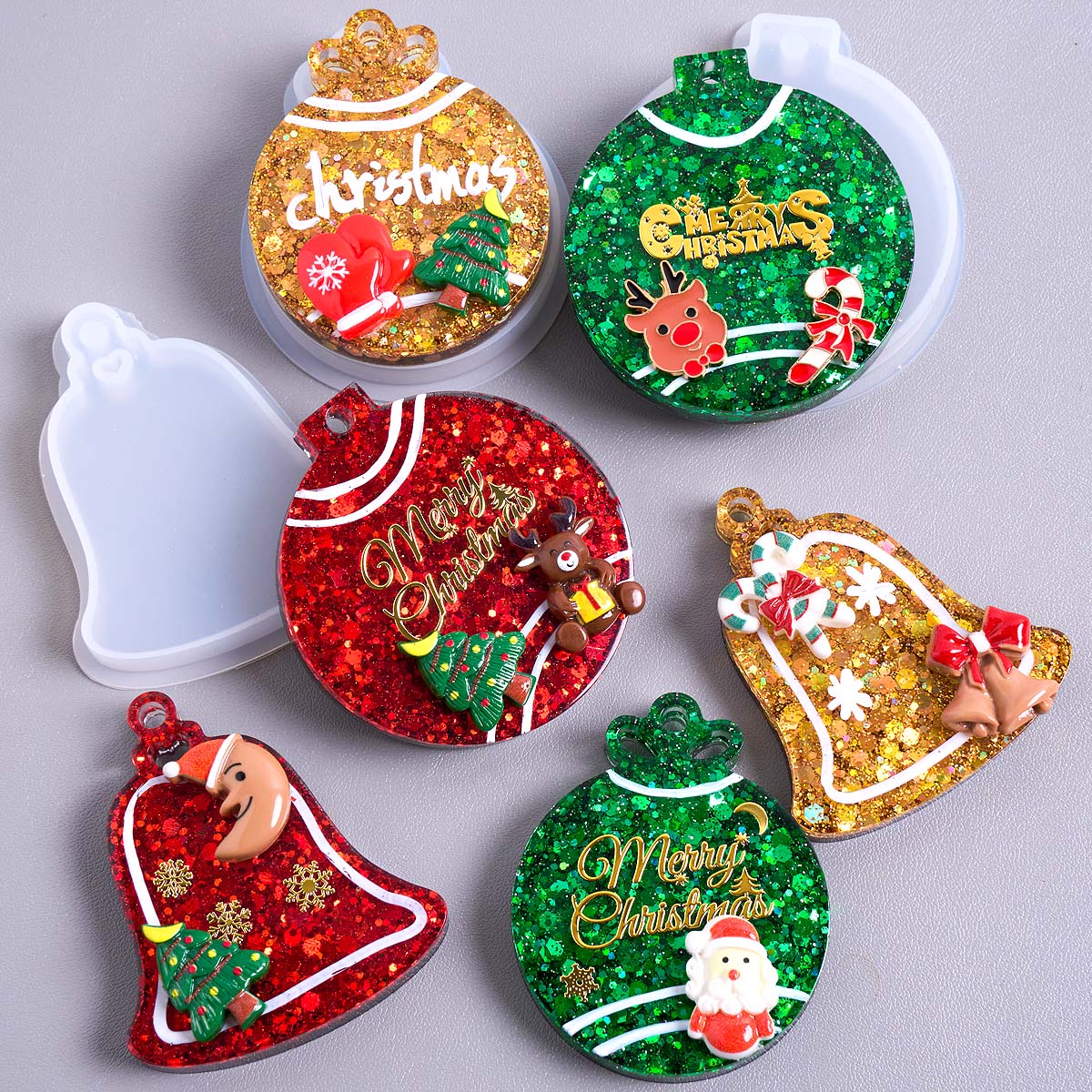 Resin Art Things - Etiqueta de natal pingente molde de