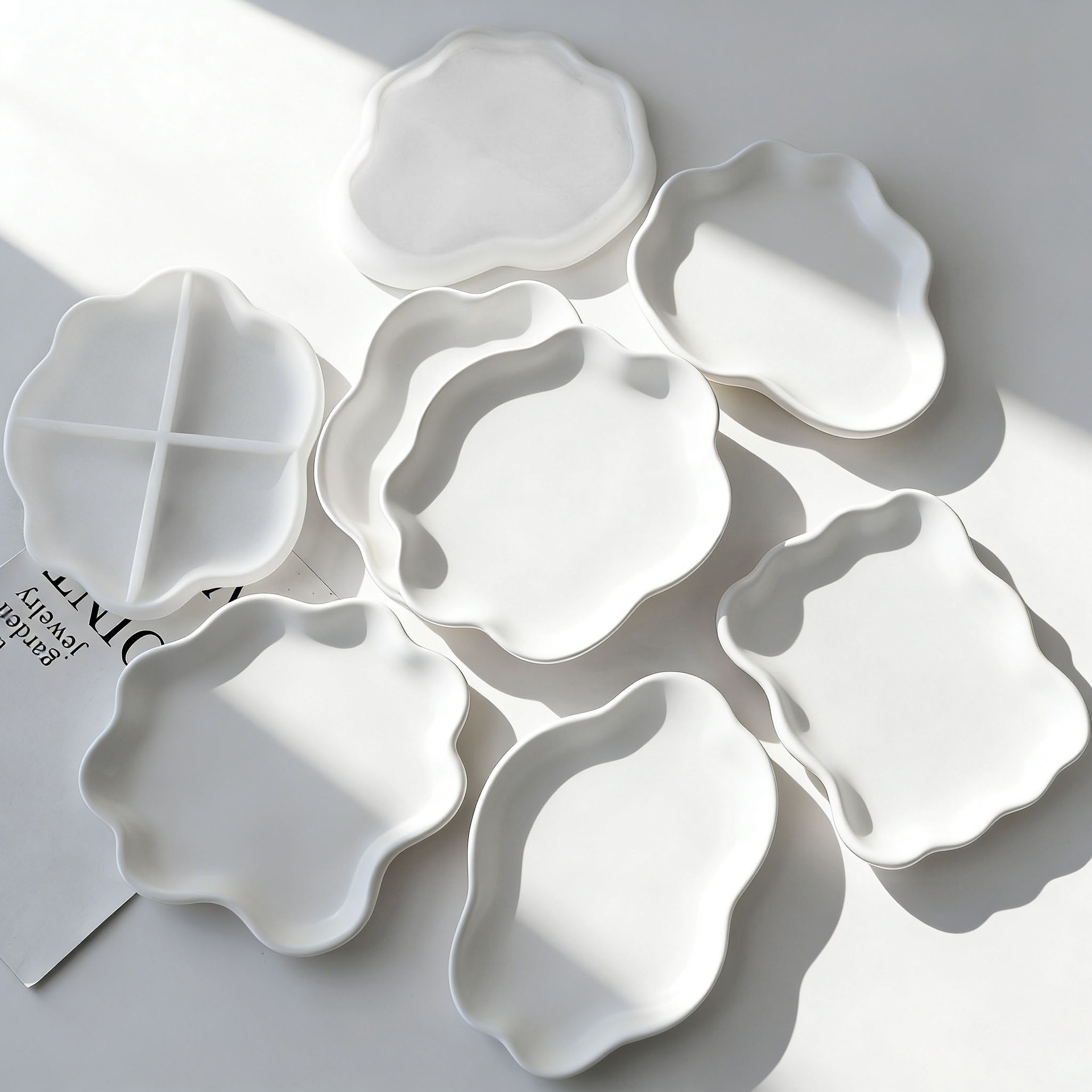 Resin Art Tray - Diy onda geométrica gesso coaster molde