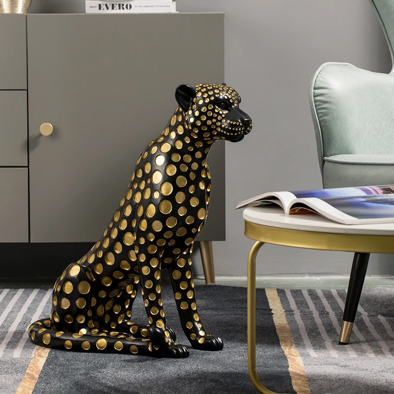 Resin Art In Floor - Decoração de Casa, Estátua de Leopardo