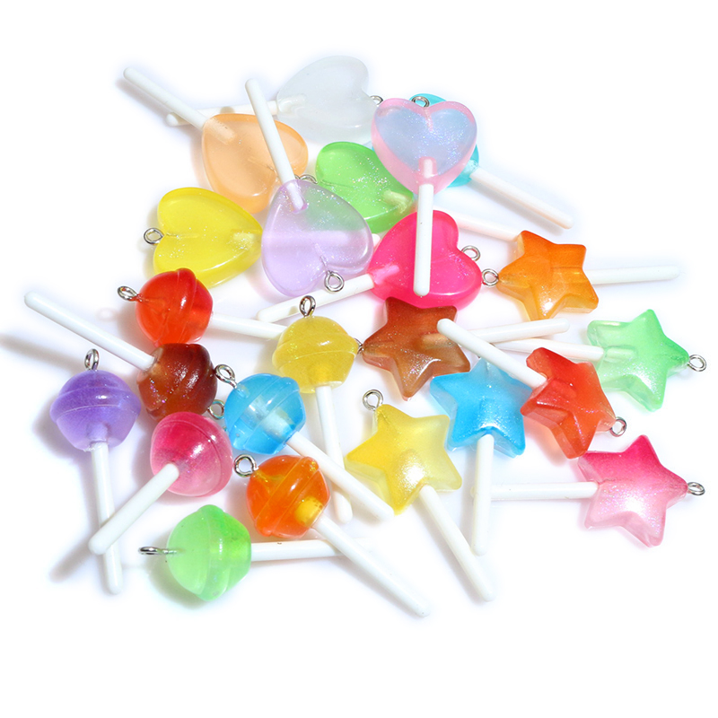 Resin Art Glitter - 10 peças pingentes de resina brilhante