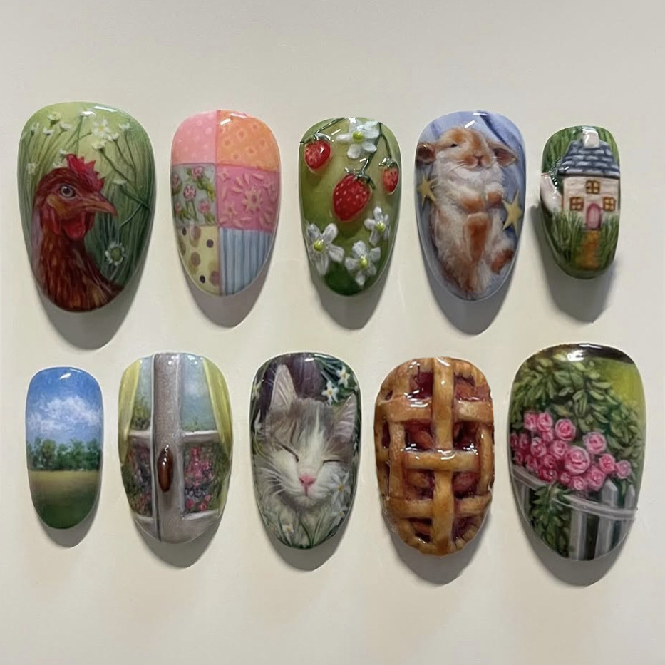 Resin Art Flower - 24 pçs estilo pastoral amêndoa imprensa