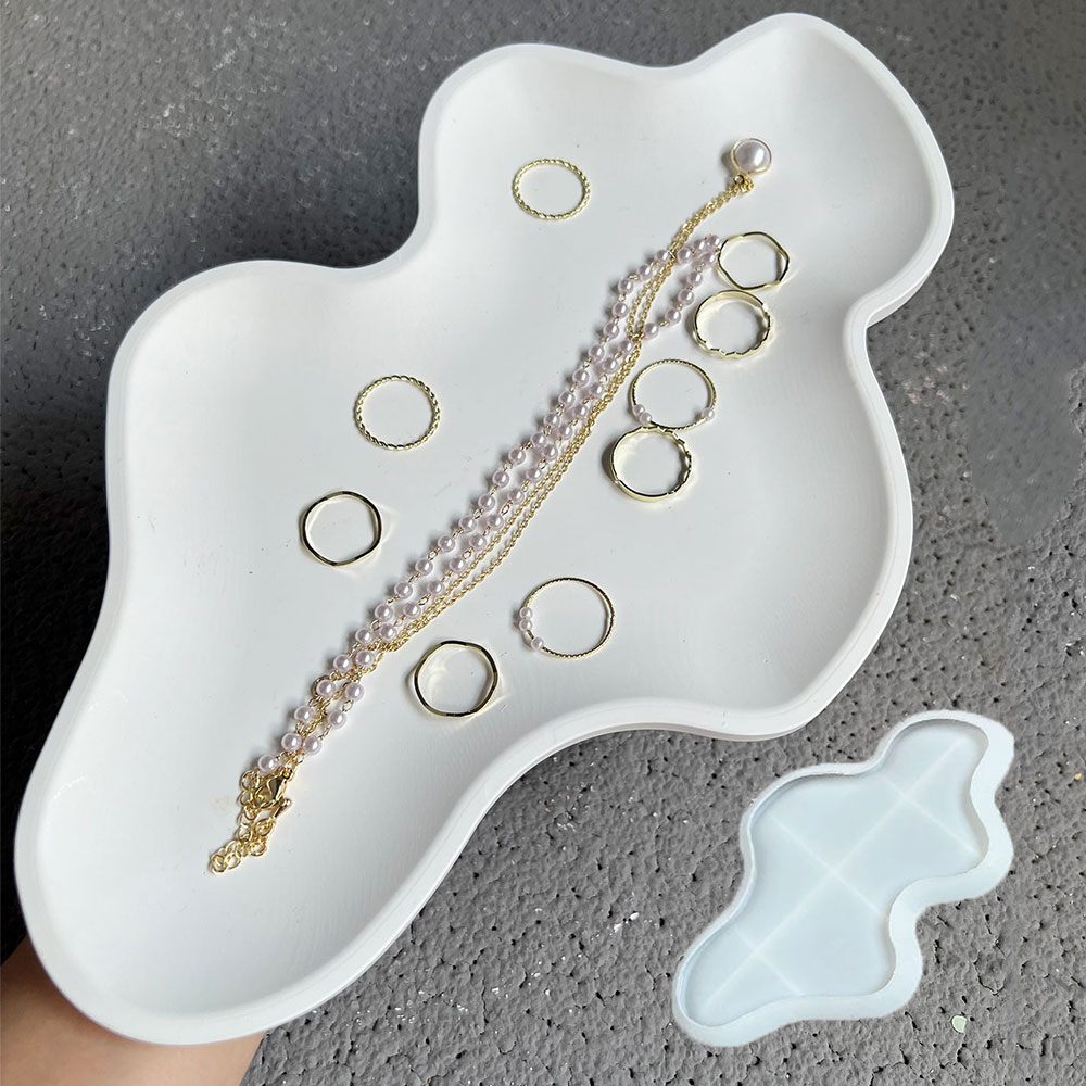 Resin Art Tray - Cloud Storage Tray Concrete Mold, Terrazzo