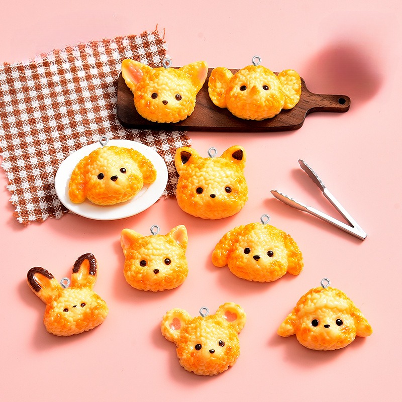 Resin Art Earrings Material - 10 pçs dos desenhos animados biscoitos