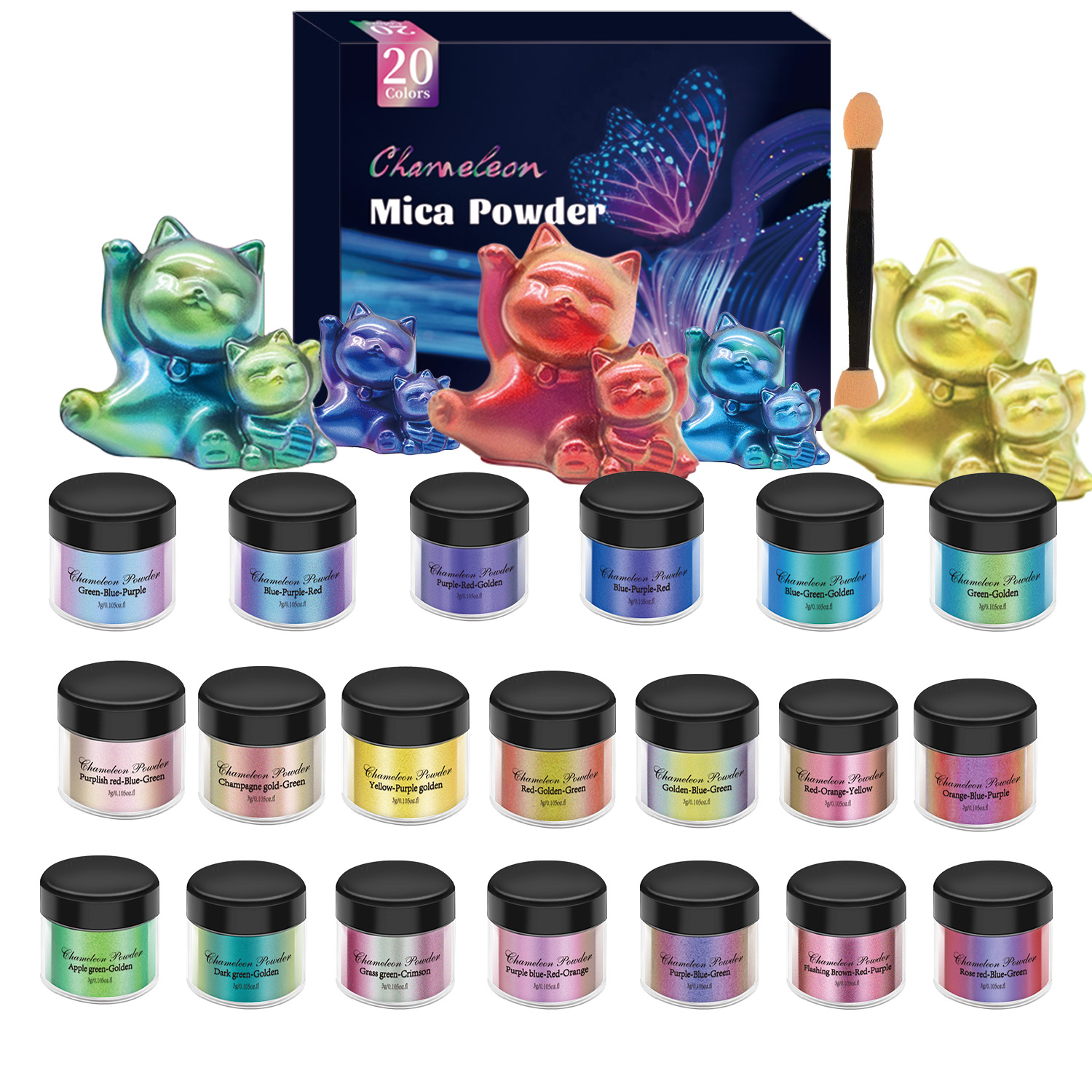 Conjunto de Pigmentos Espelhad - Pearl Powder Resin avaliação e preço