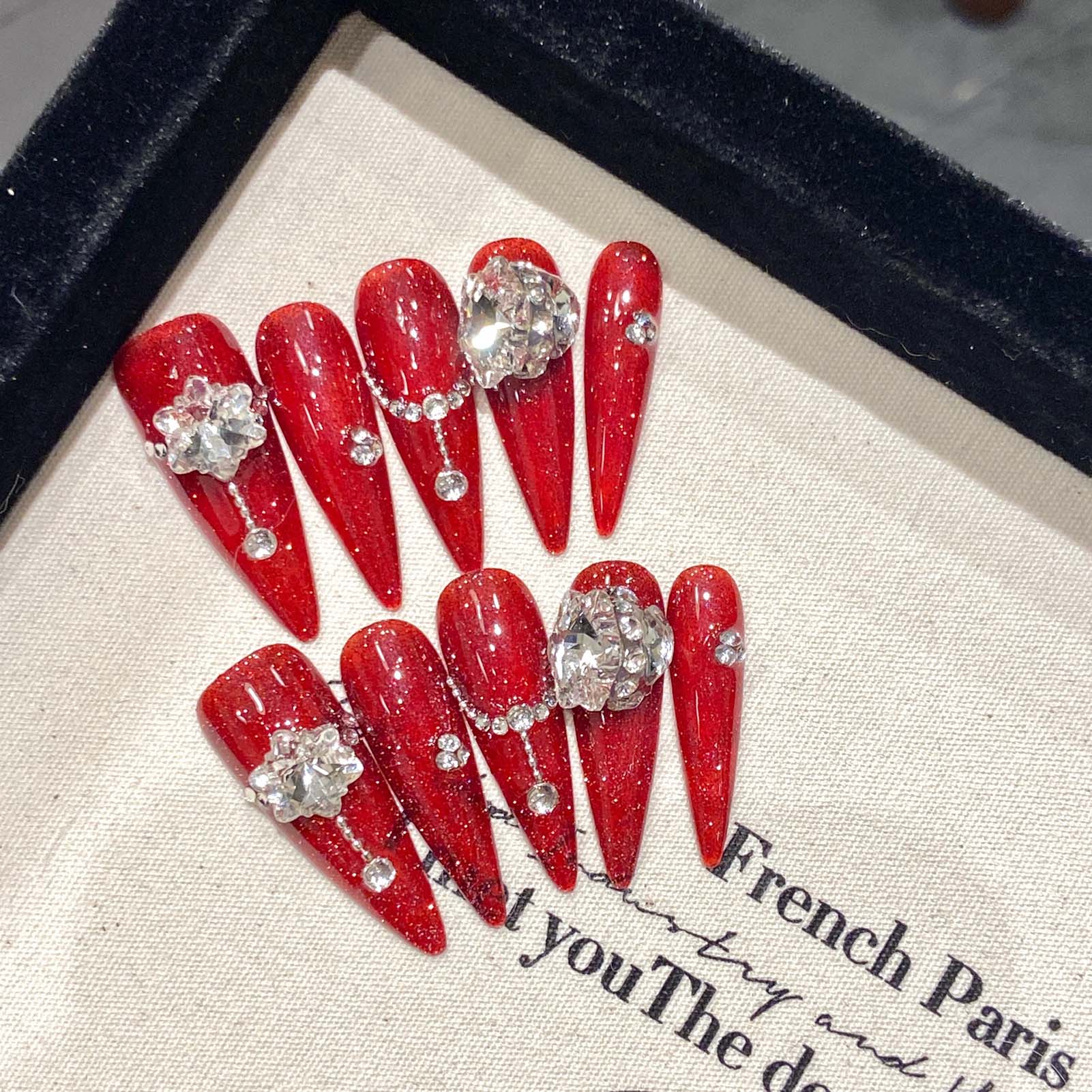 10 pçs artesanal vermelho unha - Resin Art Flower avaliação e preço