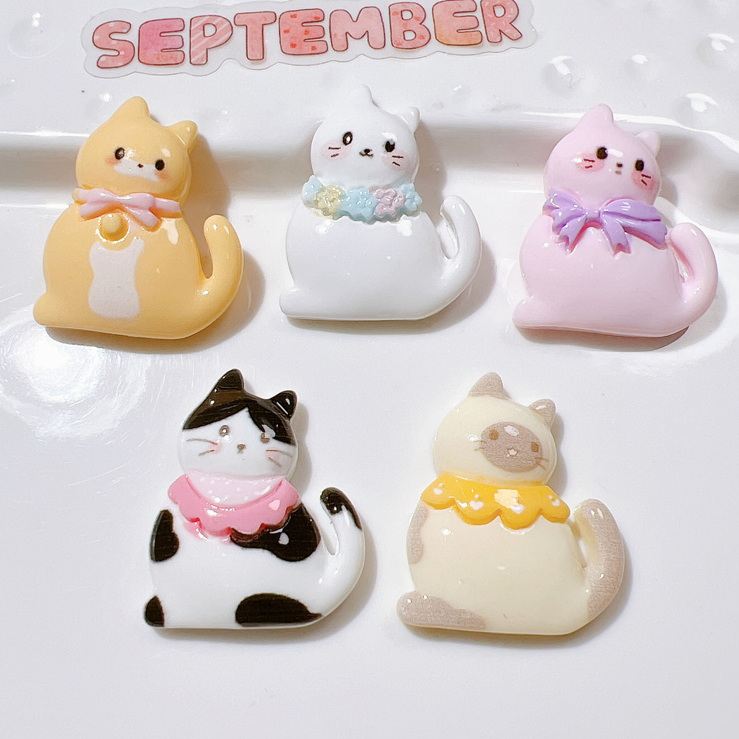 10/20 pçs bonito bowknot gato  - Resin Art Earrings Material avaliação e preço