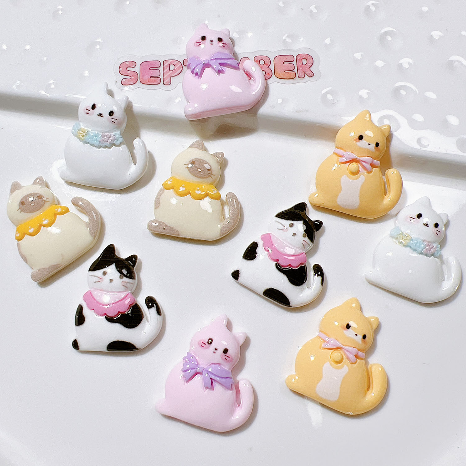 10/20 pçs bonito bowknot gato  - Resin Art Earrings Material avaliação e preço