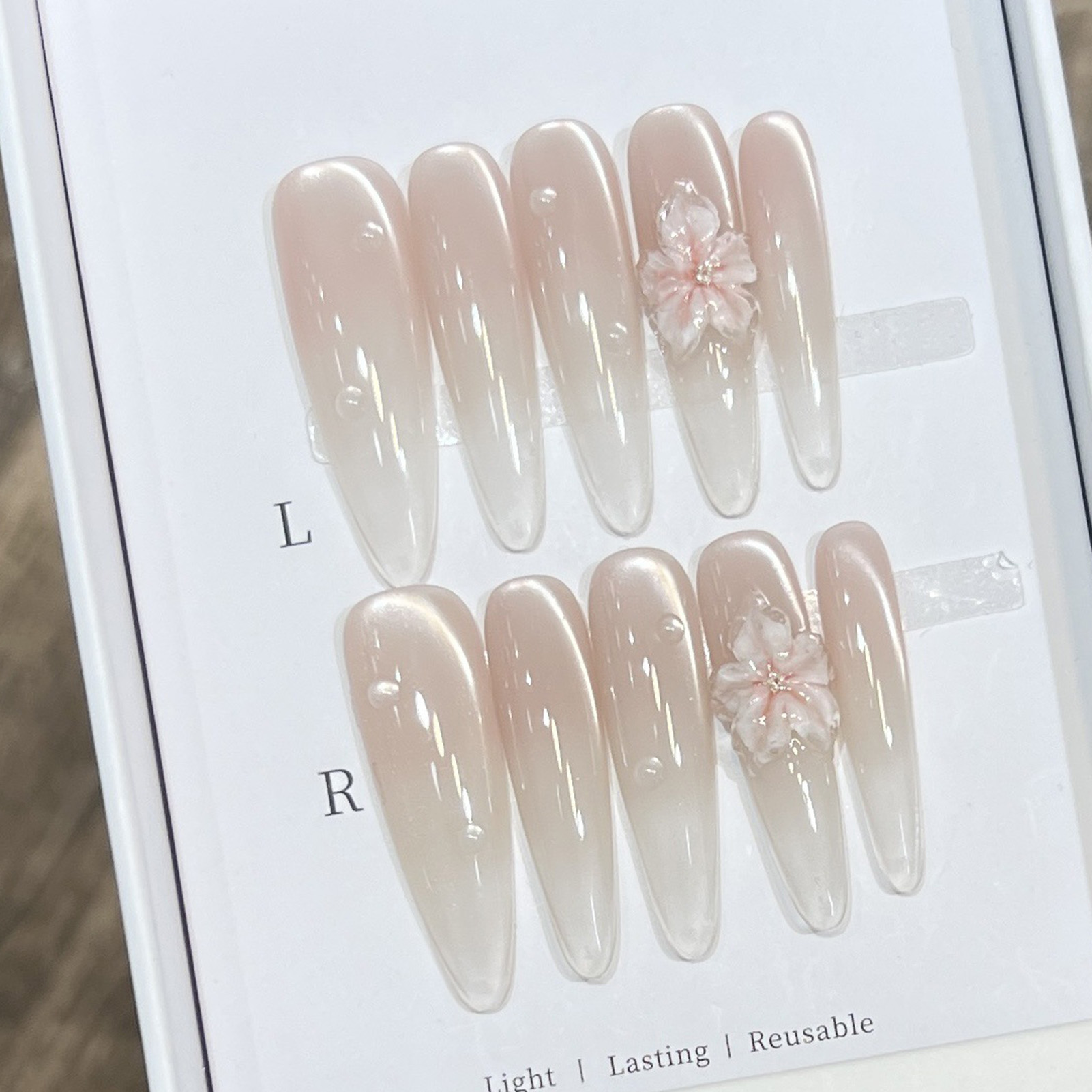 10 pçs longo amêndoa unhas fal - Resin Art Flower avaliação e preço