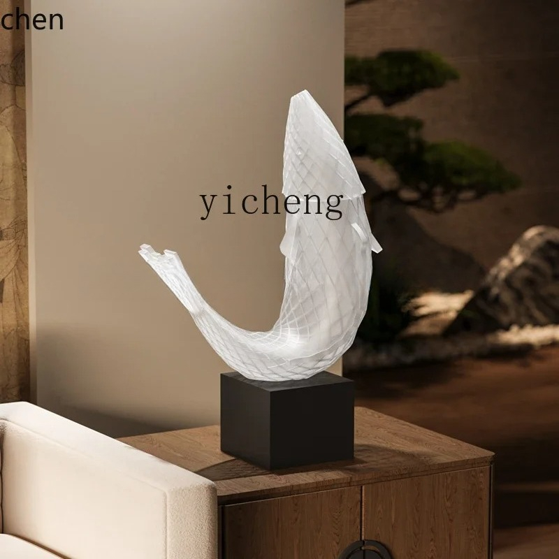Escultura de peixe grande, orn - Resin Art In Floor avaliação e preço