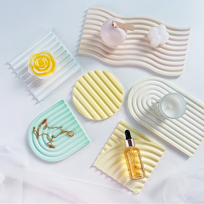 Diy listrado onda bandeja mold - Resin Art Tray avaliação e preço