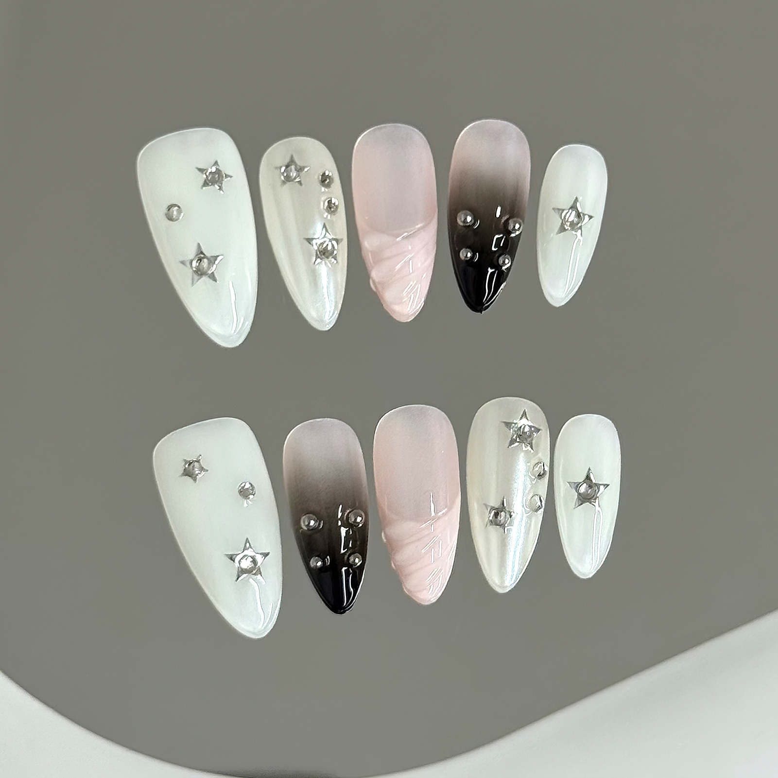 10 pçs amêndoa unhas falsas es - Resin Art Glitter avaliação e preço