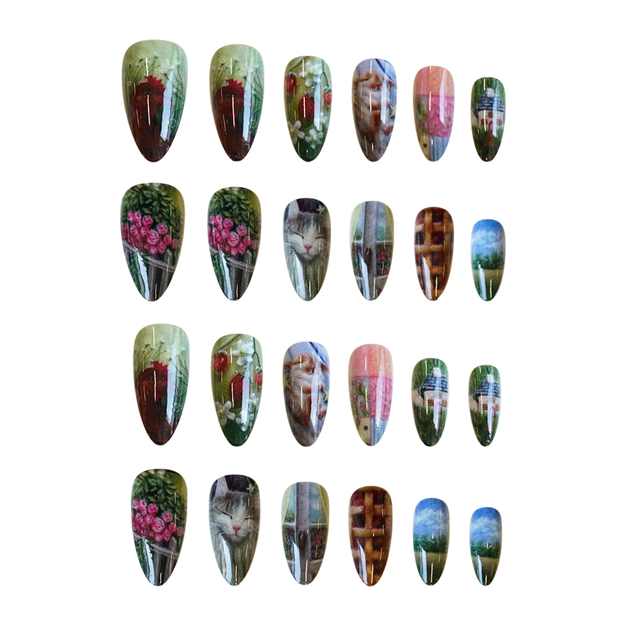 24 pçs estilo pastoral amêndoa - Resin Art Flower avaliação e preço