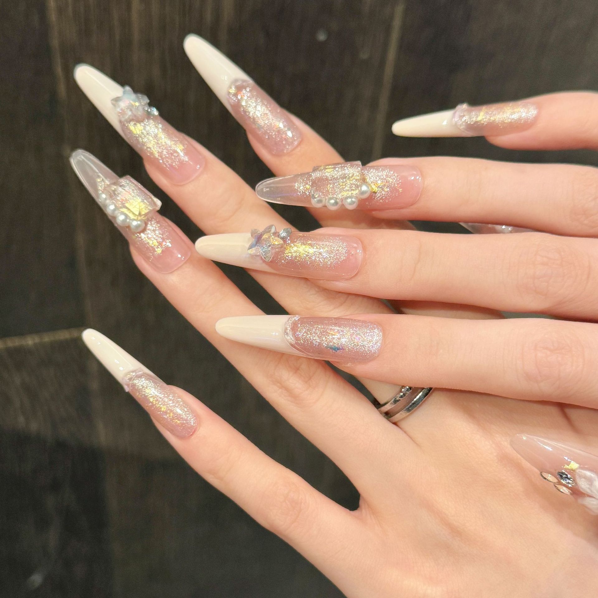 10 peças de unhas postiças sti - Resin Art Glitter avaliação e preço