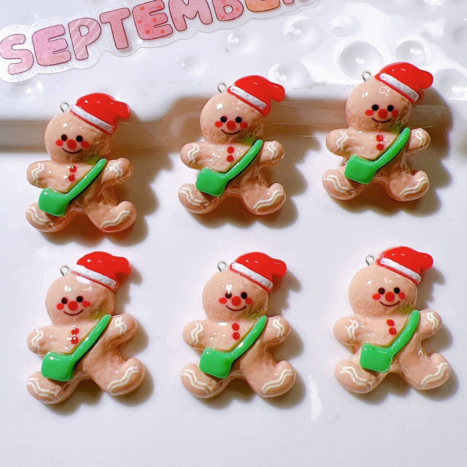10 pçs bonito boneca de natal  - Resin Art Earrings Material avaliação e preço