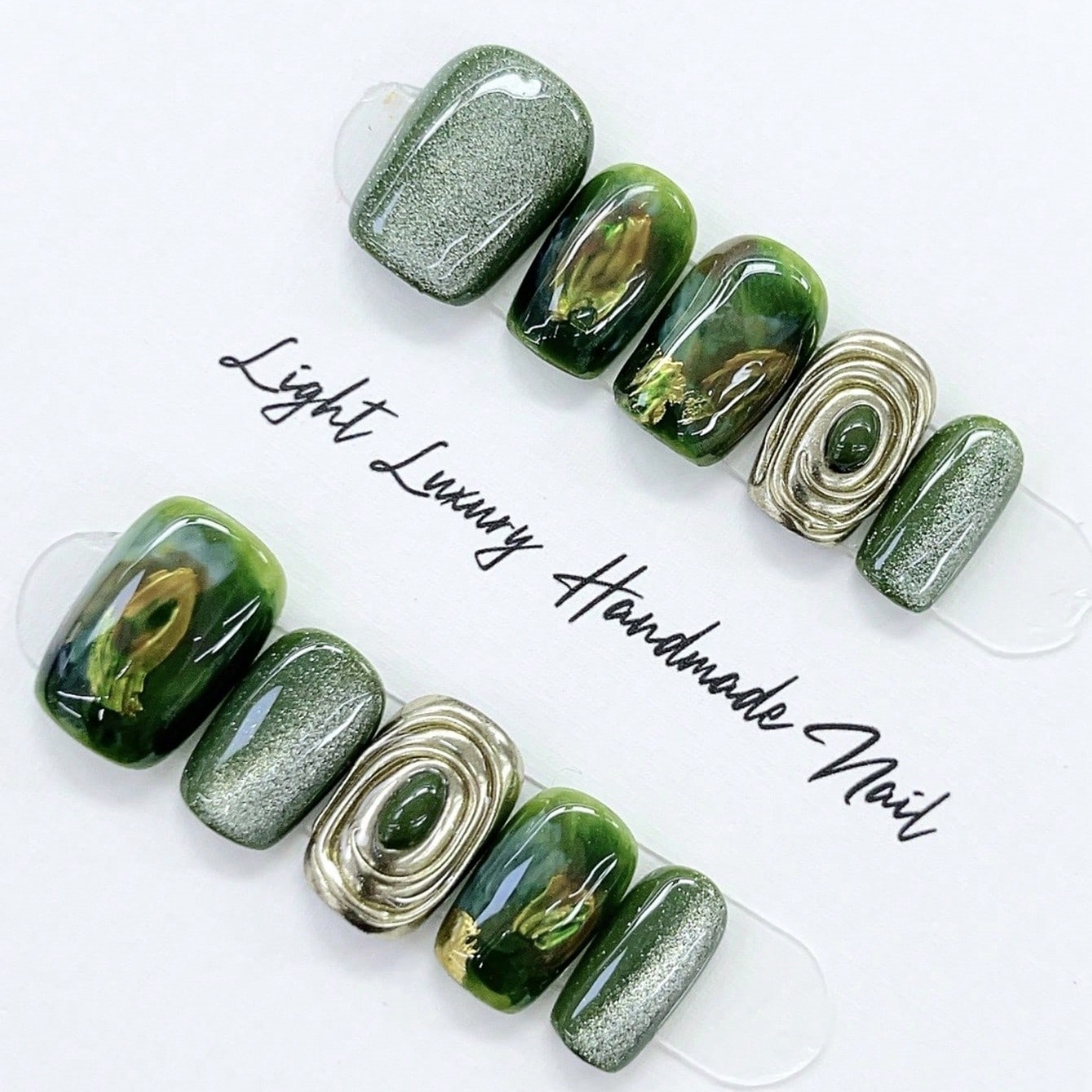 10 peças de unhas postiças cur - Resin Art Glitter avaliação e preço